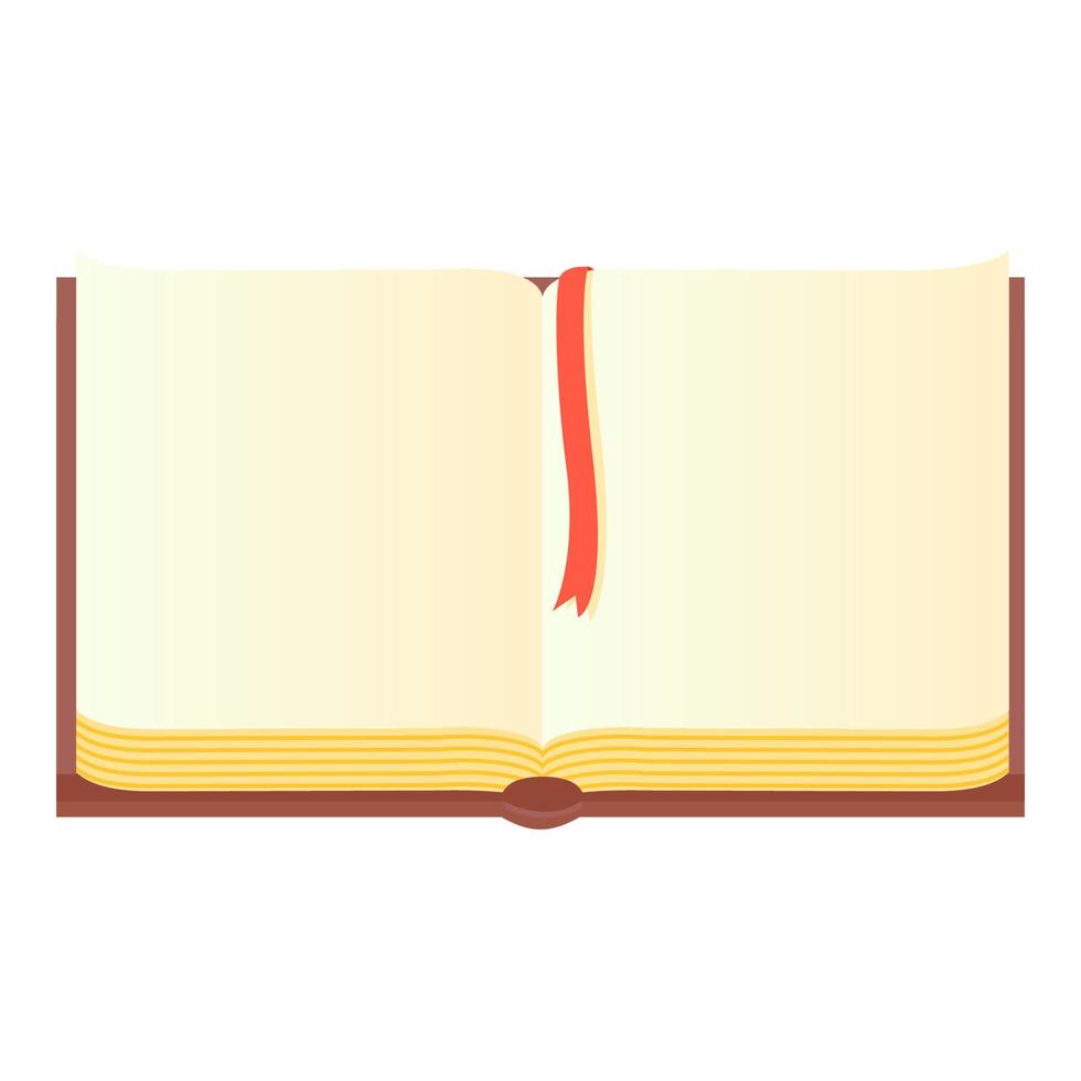 Cartoon opened book with blank pages vector isolated object