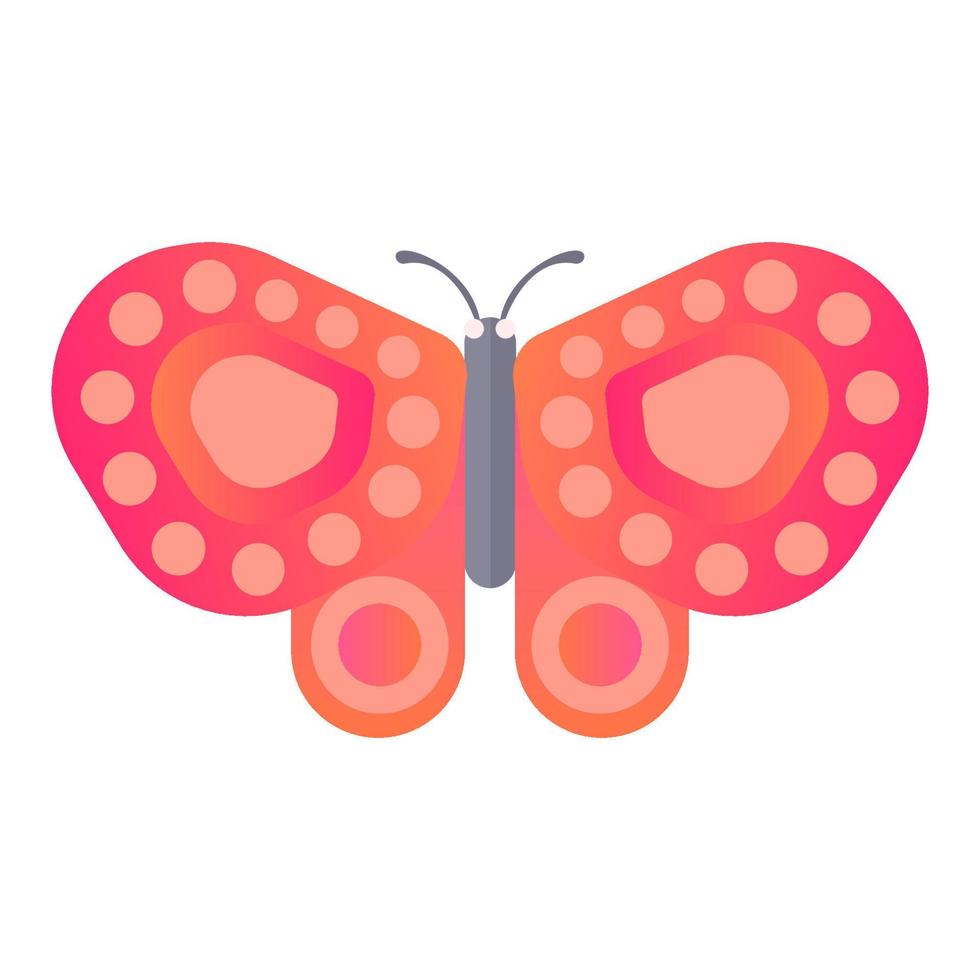 Cartoon insect pink butterfly vector isolated object illustration