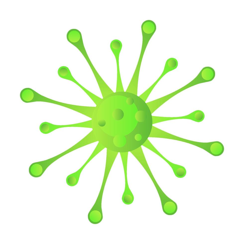 Cartoon green virus vector isolated object illustration