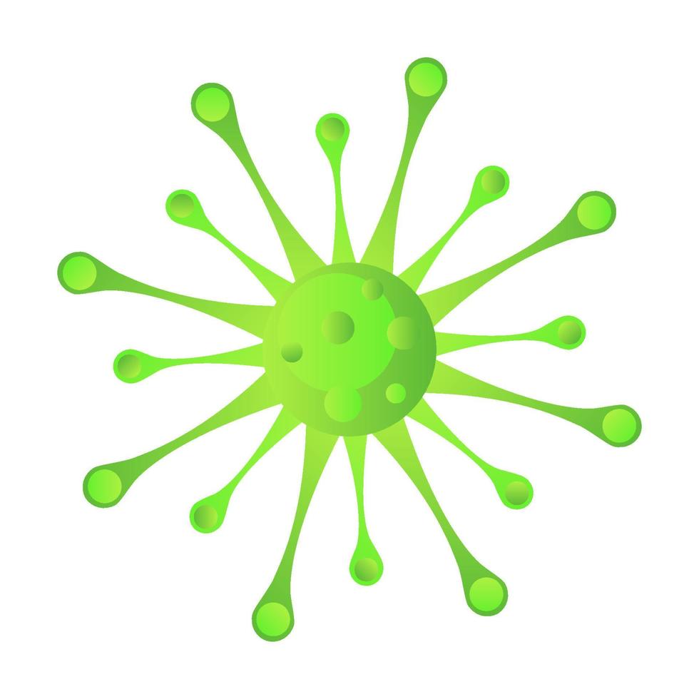Cartoon green virus vector isolated object illustration