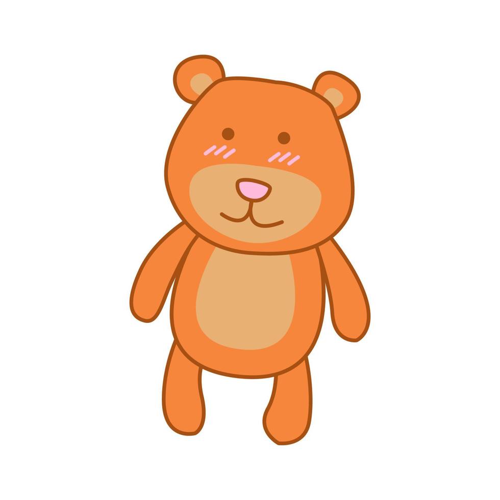 lindo animal de oso en versión de dibujos animados vector