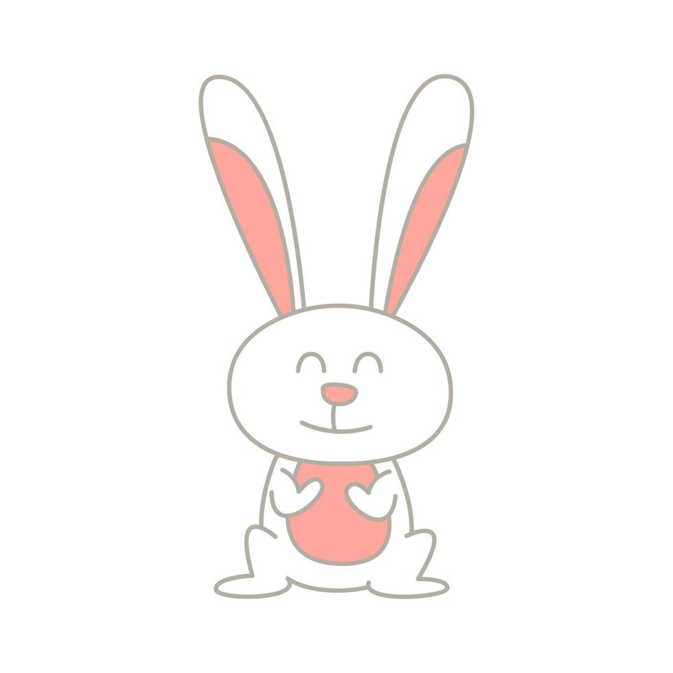cute animal of rabbit on cartoon version vector