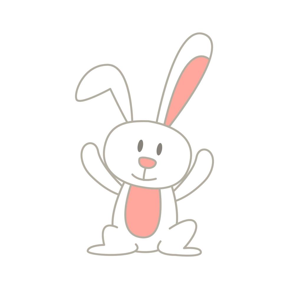 cute animal of rabbit on cartoon version vector