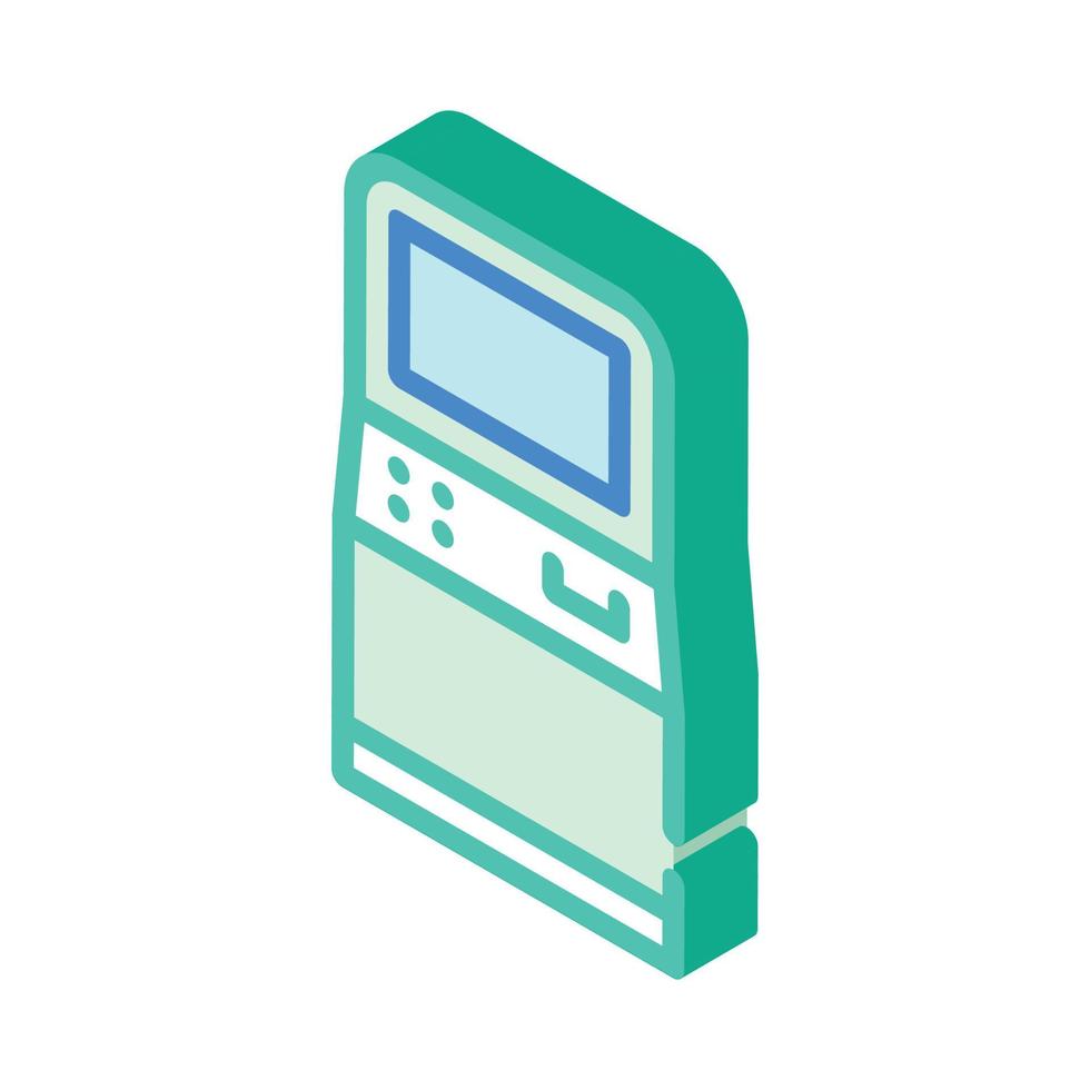 atm kiosk isometric icon vector isolated illustration