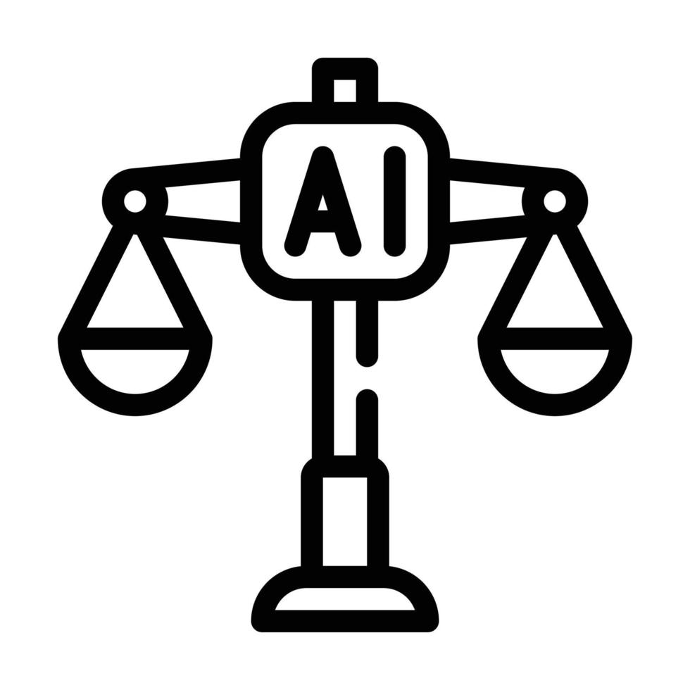 scales artificial intelligence line icon vector illustration