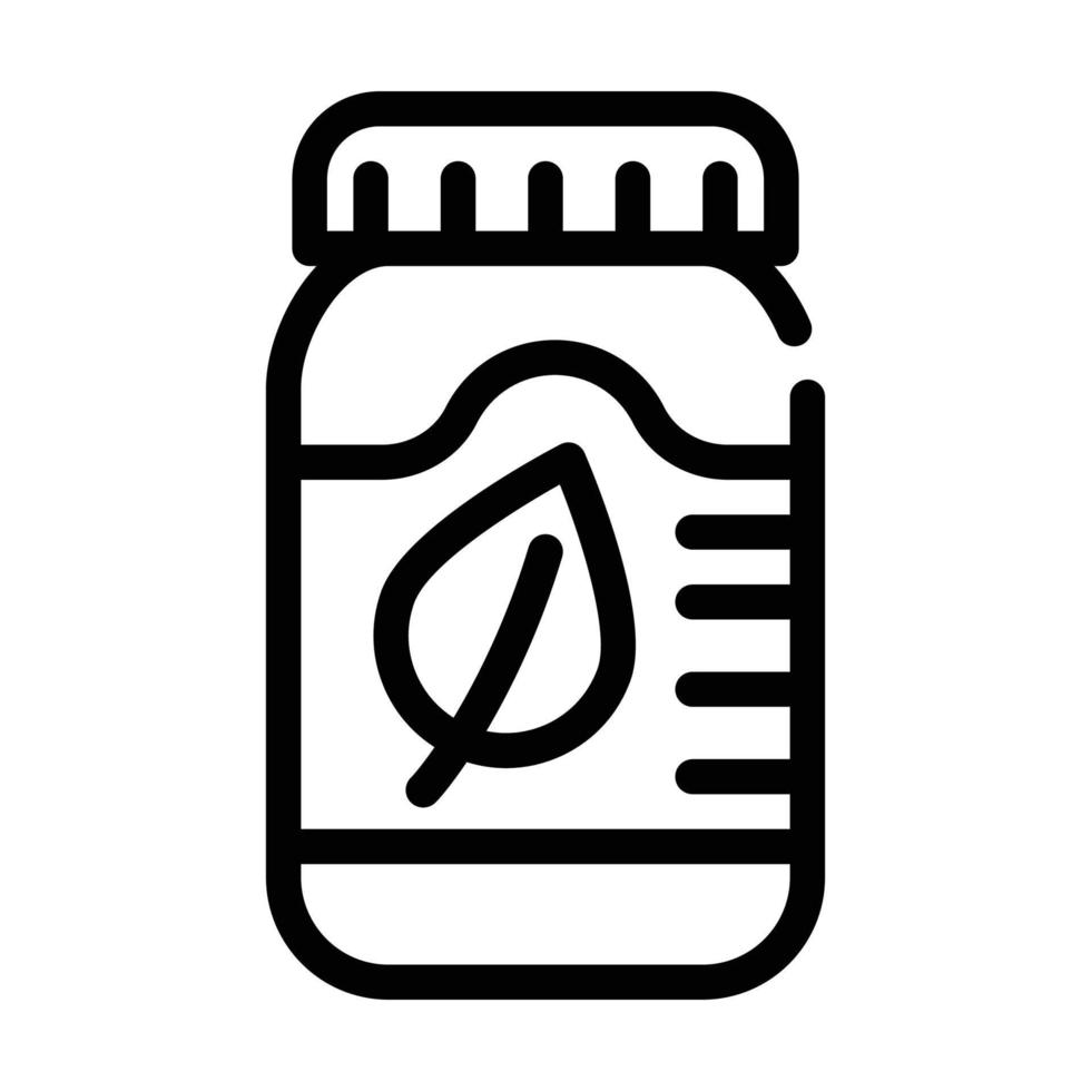ilustración de vector de icono de línea de botella de medicina herbaria