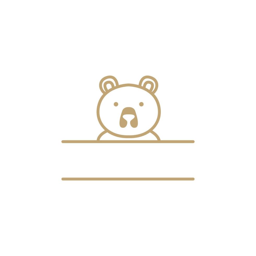 line face cute bear for banner logo design vector graphic symbol icon illustration creative idea