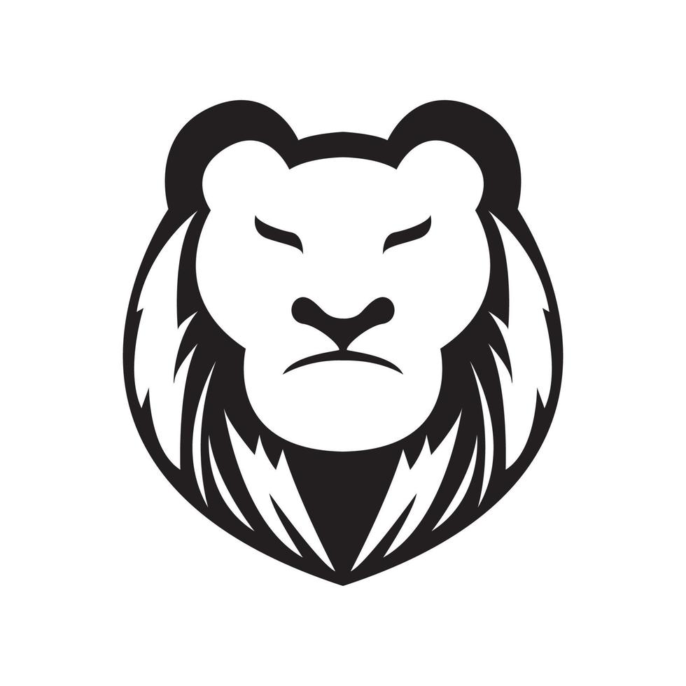 face lion relax logo design vector graphic symbol icon illustration creative idea