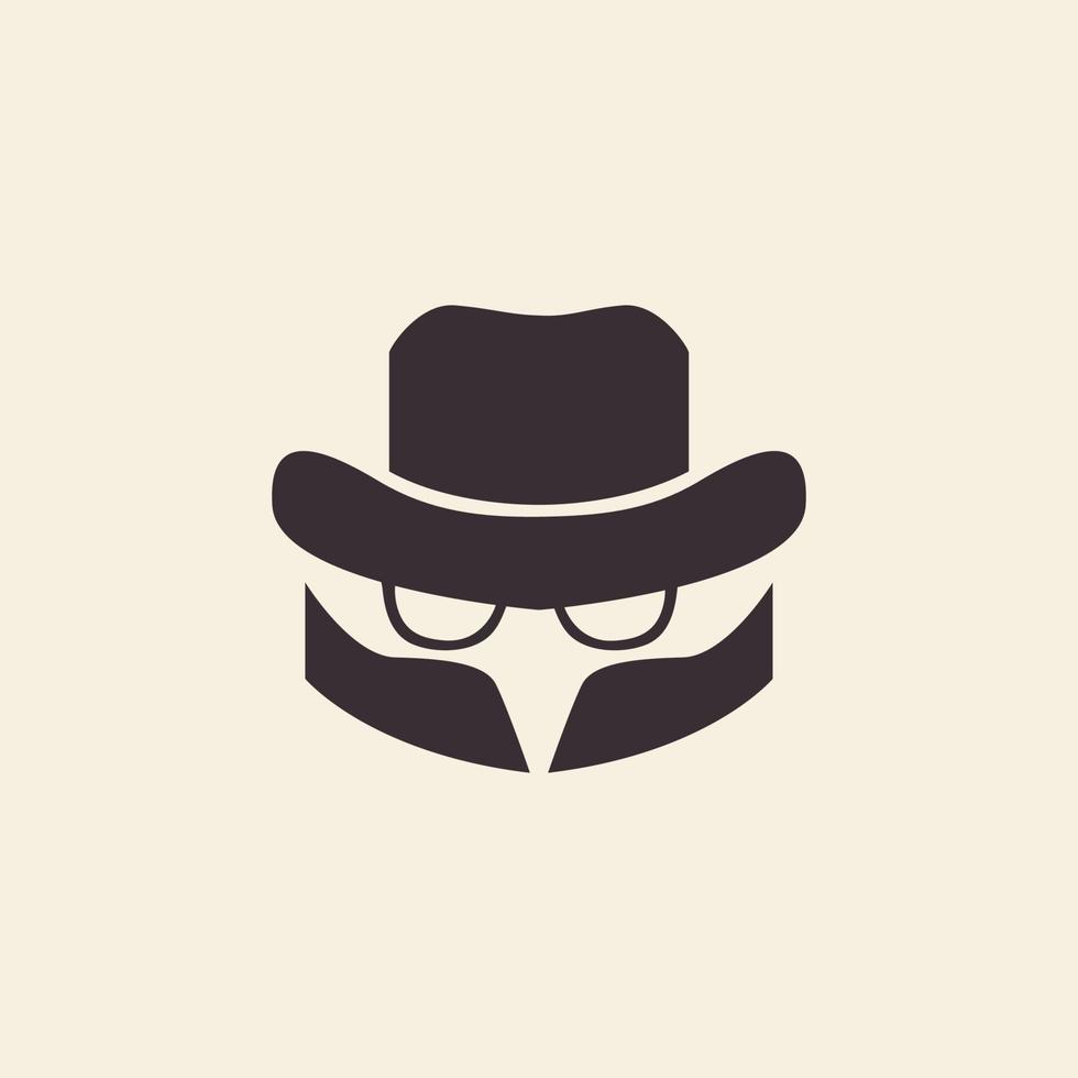 simple detective with hat logo design vector graphic symbol icon illustration creative idea