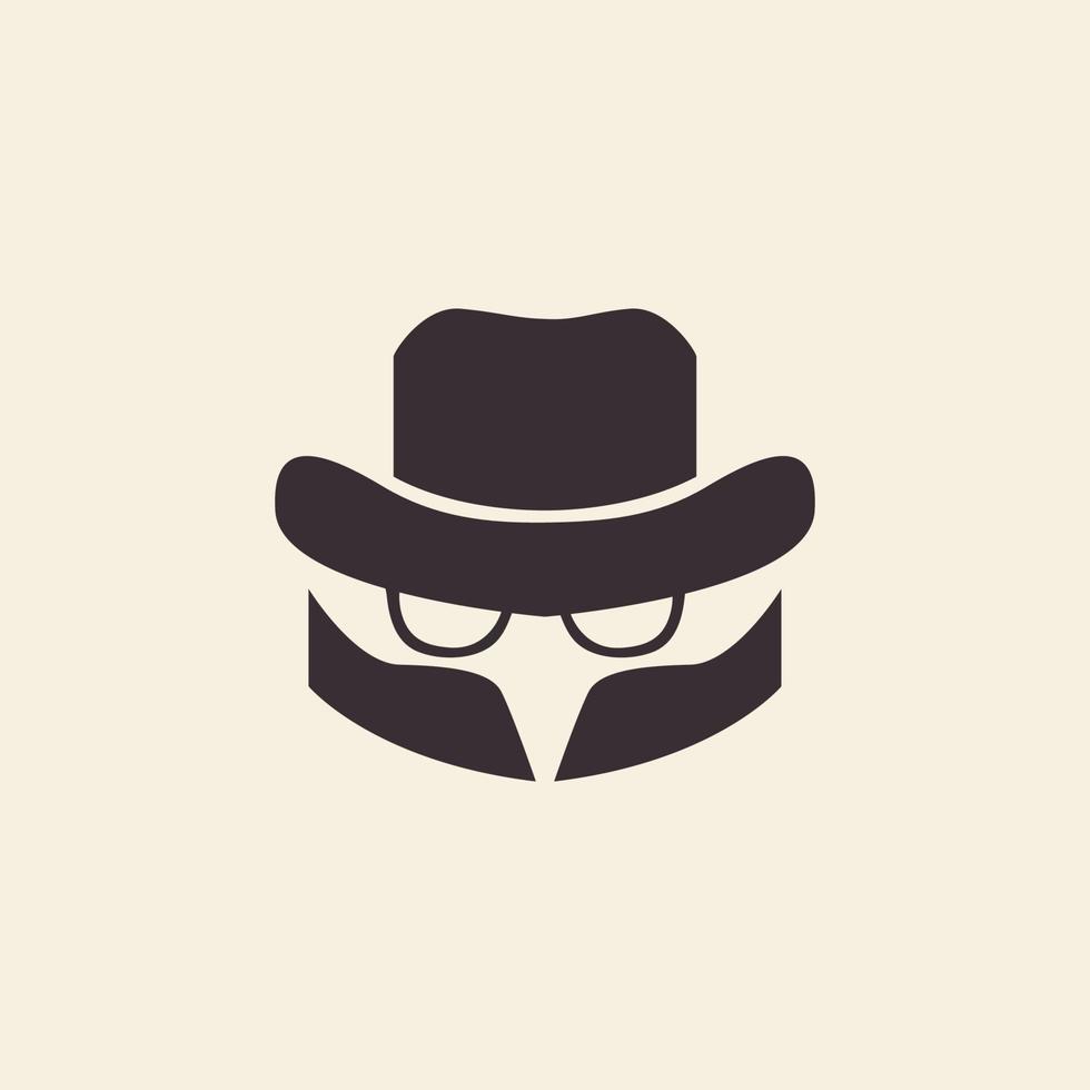 simple detective con diseño de logotipo de sombrero vector gráfico símbolo icono ilustración idea creativa