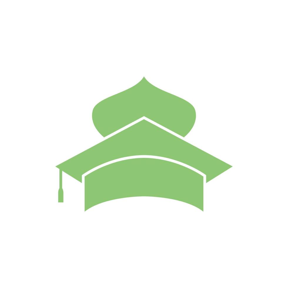 mosque with graduate hat logo design, vector graphic symbol icon illustration creative idea