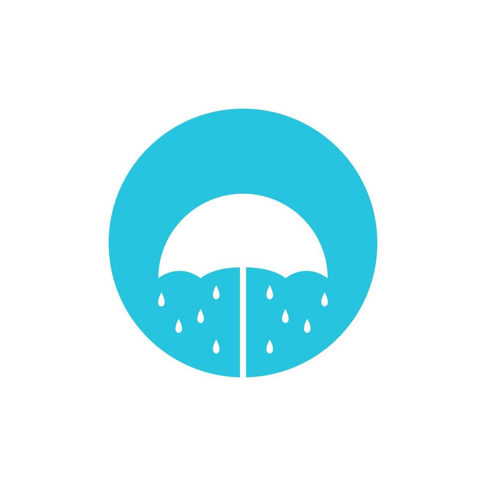 negative space circle with umbrella rain logo design, vector graphic symbol icon illustration creative idea