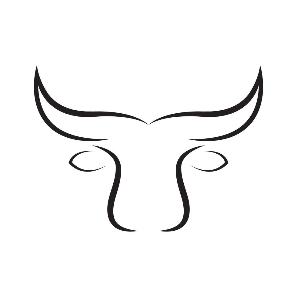 simple modern head livestock buffalo logo design, vector graphic symbol icon illustration creative idea