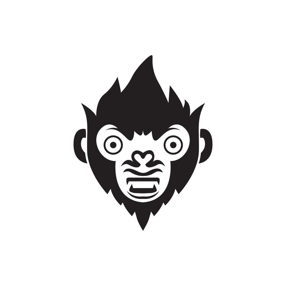 face cute monkey shocked logo design vector graphic symbol icon illustration creative idea