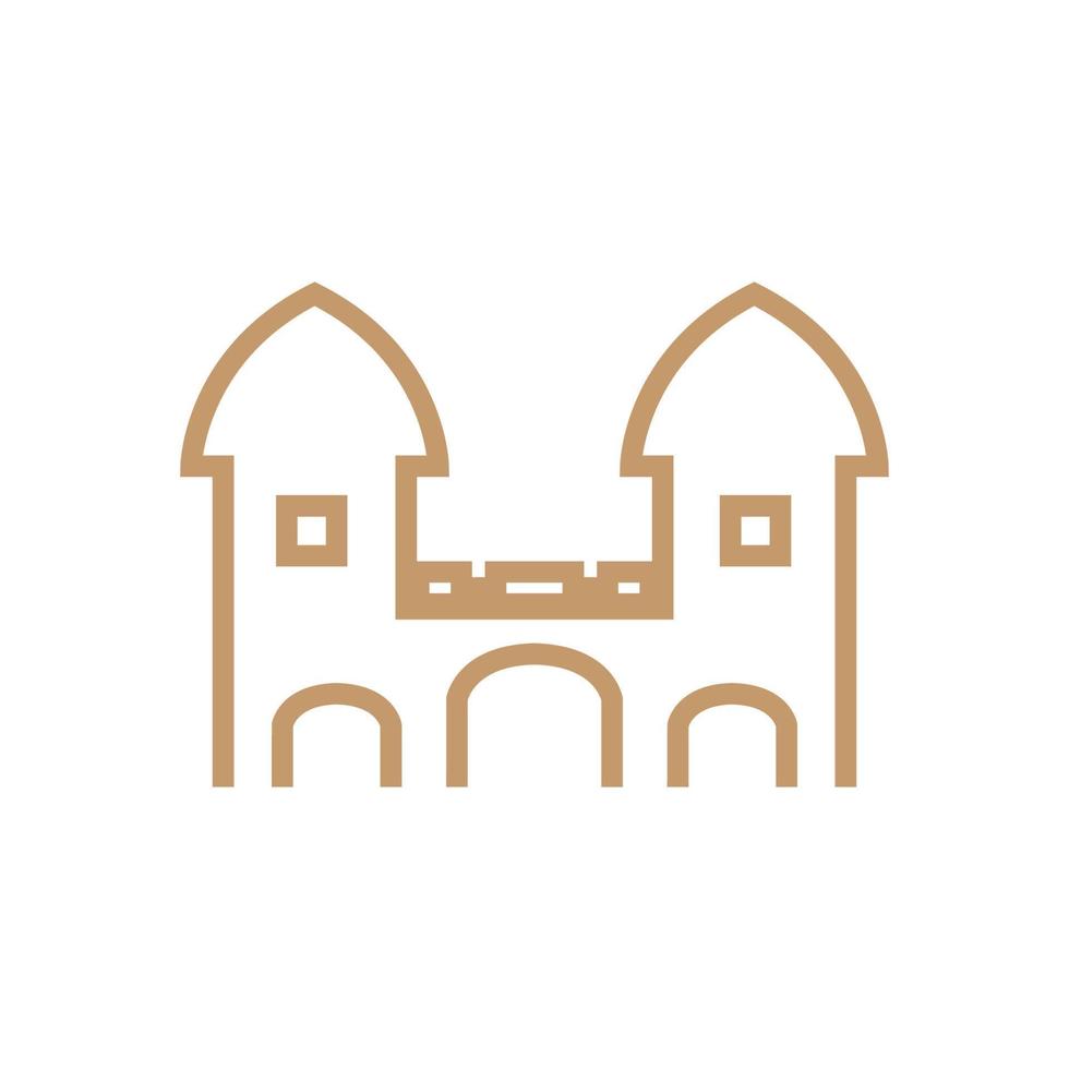 playful castle gate logo design vector graphic symbol icon illustration creative idea