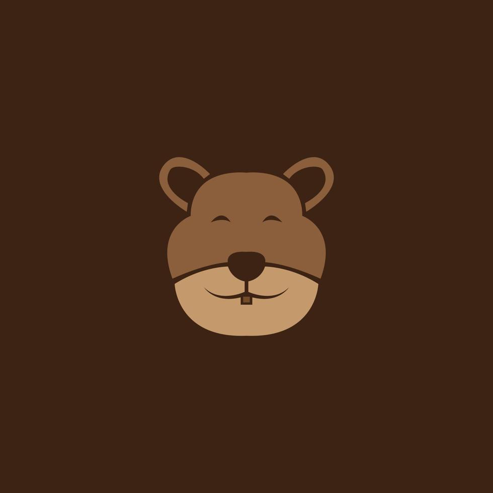 face cute brown squirrel logo design vector graphic symbol icon illustration creative idea