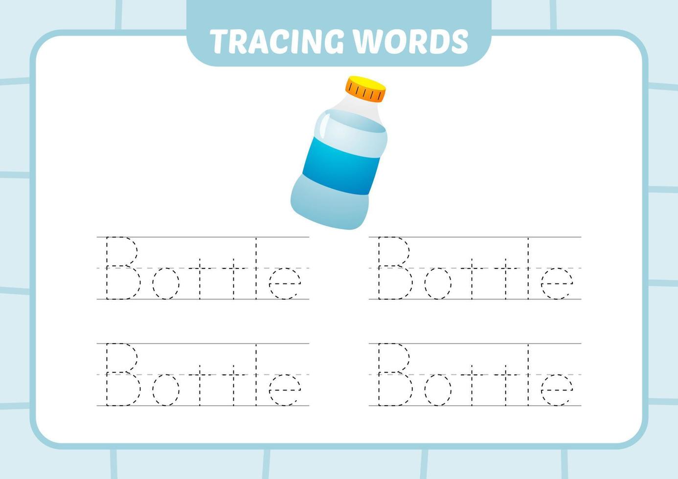 tracing words for kids, bottle vector 8008484 Vector Art at Vecteezy