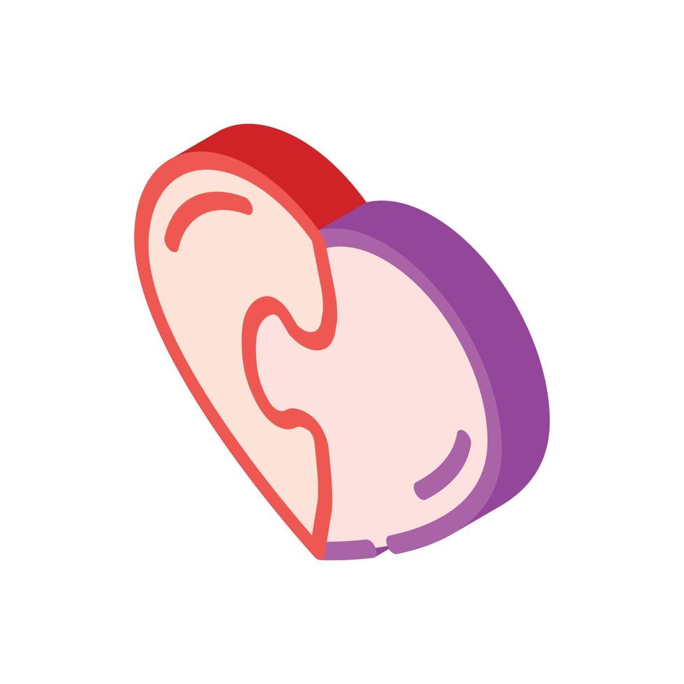 heart found soul mate isometric icon vector illustration