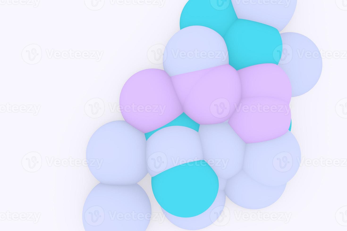 Abstract art background. Holographic floating liquid blobs, soap bubbles, meatballs. Abstract 3d illustration photo