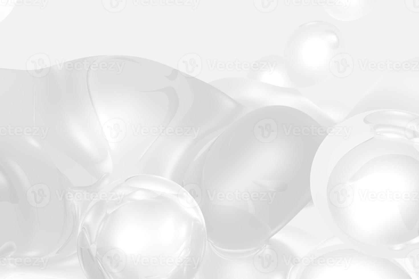 Minimalist white liquid metaball 3d illustration background photo