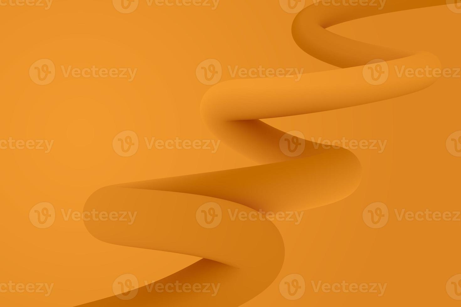 Twisted liquid orange gradient shape background. Abstract fluid form 3d illustration photo