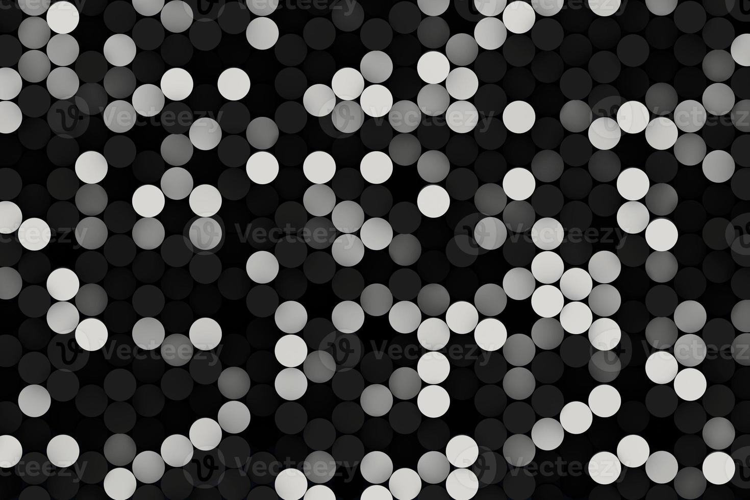 Abstract white and black mosaic abstract background. Geometric shapes moving up and down randomly 3d rendering photo