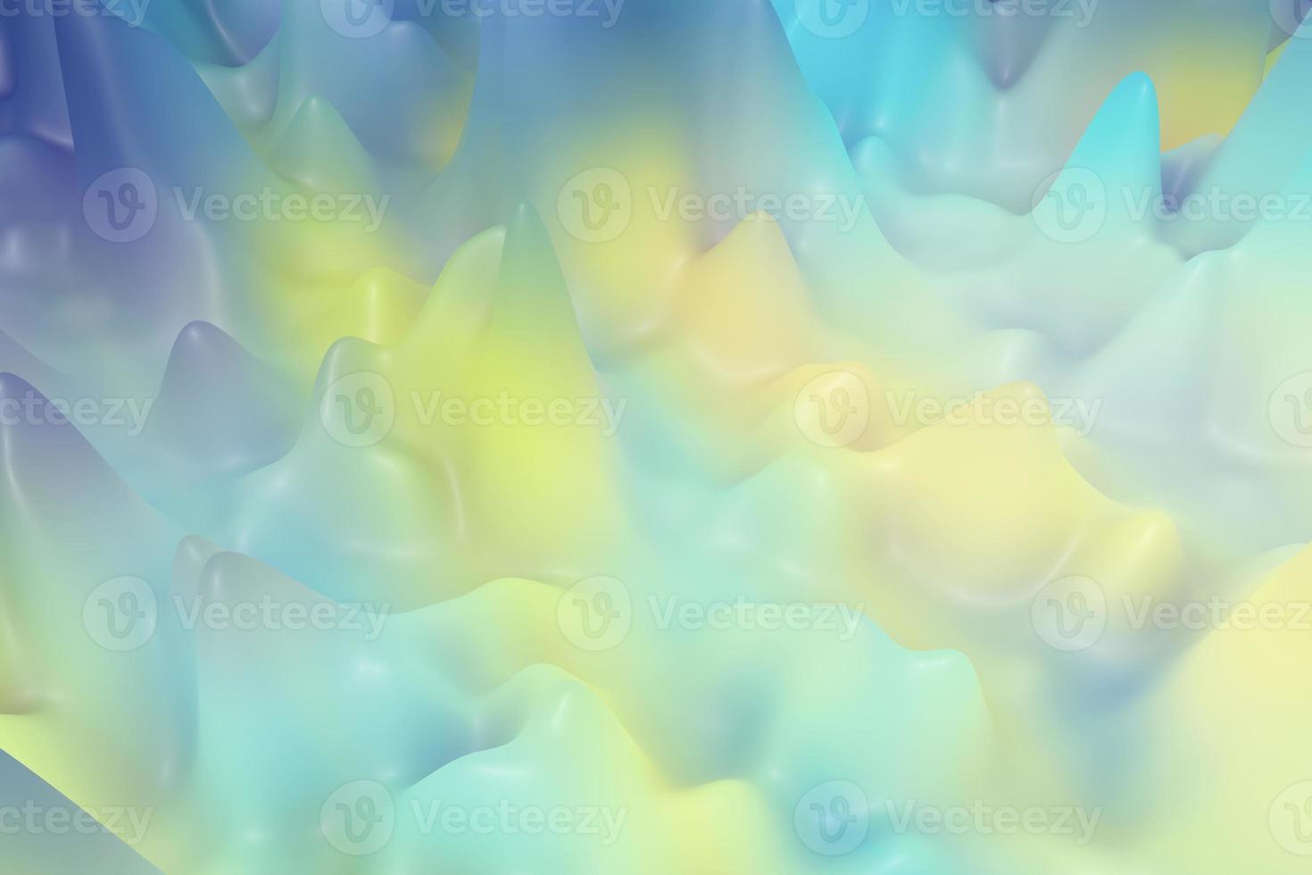 Dynamic holo navy blue boil gradient wavy shapes 3d rendering. Modern abstract liquid background. Holographic lava color mix texture photo