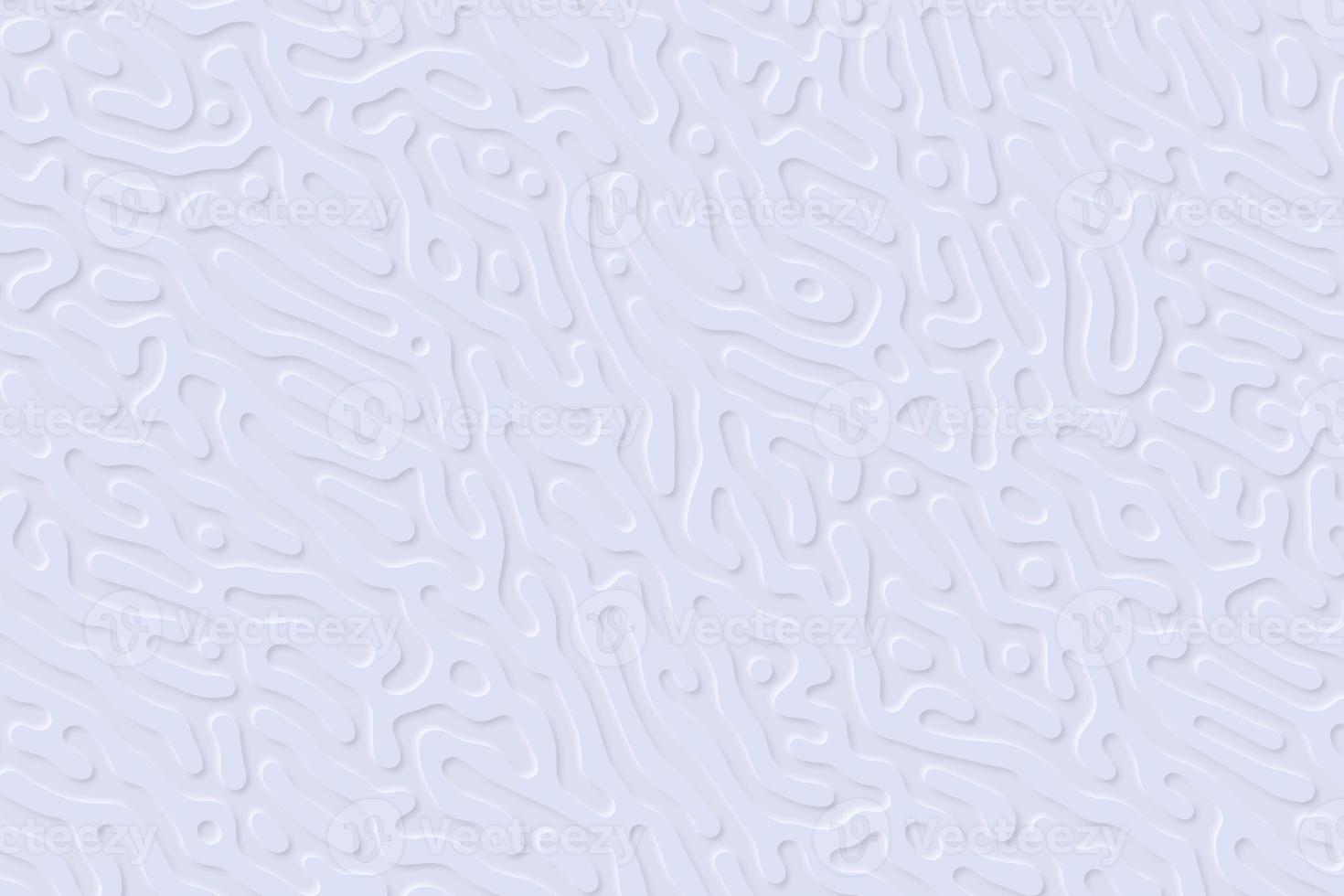 White minimalist organic rounded maze lines background in the Neumorphism style. Abstract 3d illustration photo