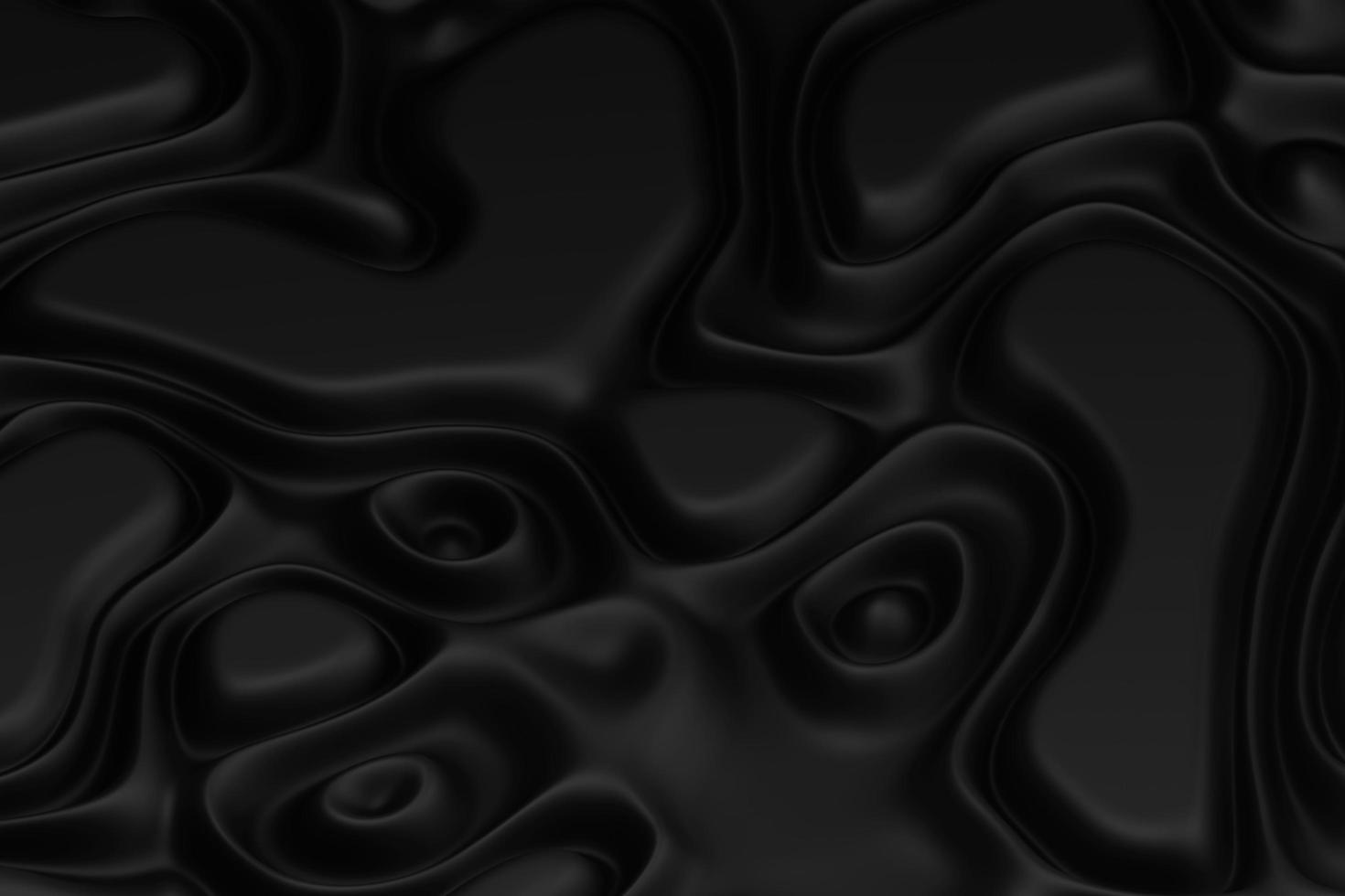 Black wavy folds background. Abstract isometric 3d illustration photo