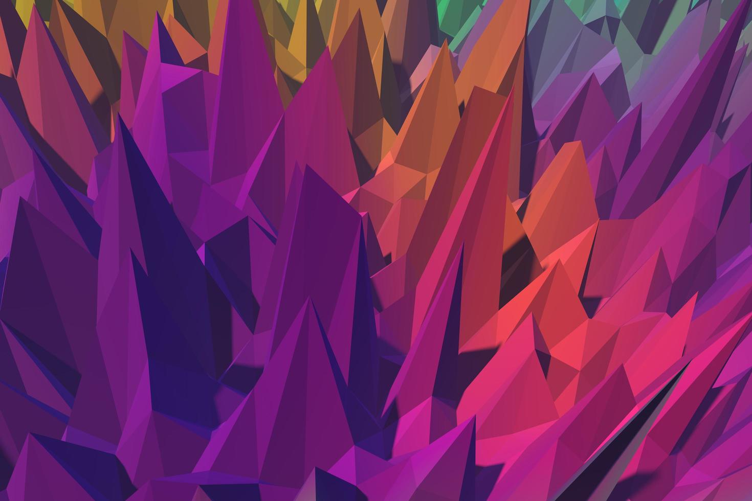 Geometry pyramids 3d illustration. Sharp generative texture. Prickly polygonal background photo