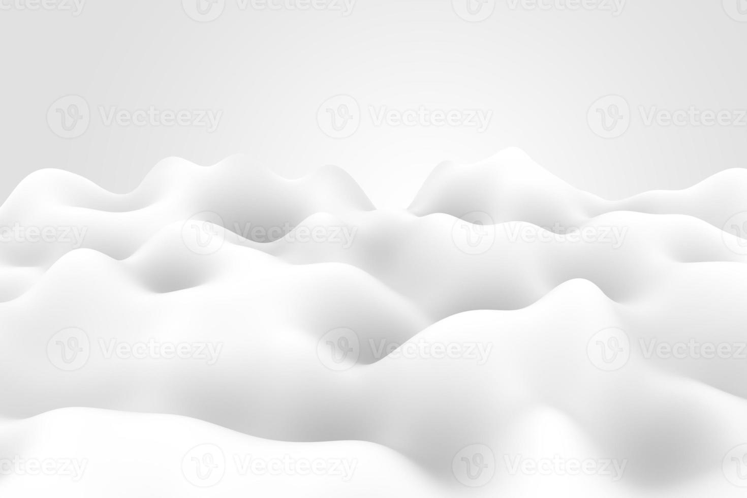 Elegant flow of grey gradient wave on white background. Abstract 3d illustration photo