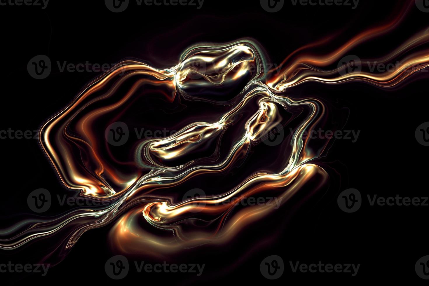 Abstract gold liquid flow surface. Fluid gradient 3d rendering. Generative art background in futuristic style photo