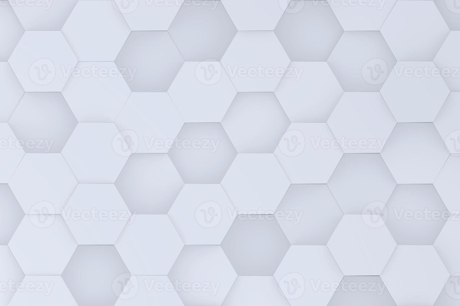 Abstract white hexagon wall background design. Clean and modern 3d rendering visualization photo