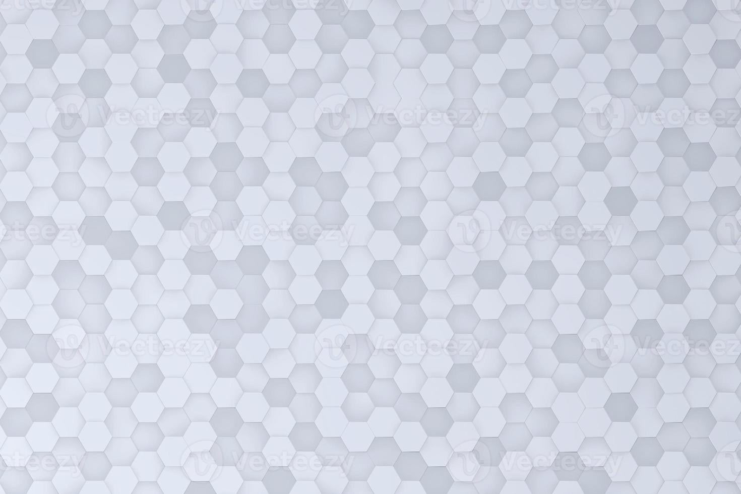 White small hexagonal shape surface. Abstract geometric 3d rendering background photo