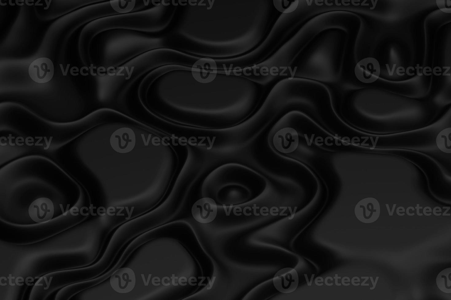 Abstract wavy black folds surface. Minimalist 3d background illustration for web, landing, flyer, card, fabric print, and business presentation photo