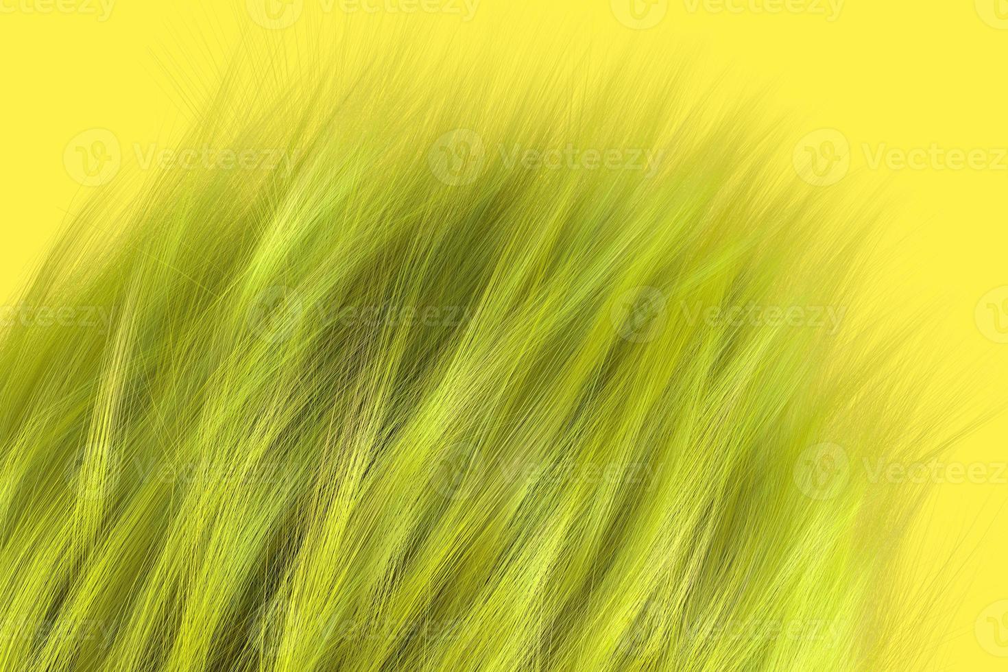 Abstract hair flow texture in lime color. Stylish hairstyle background. Trendy 3d rendering photo