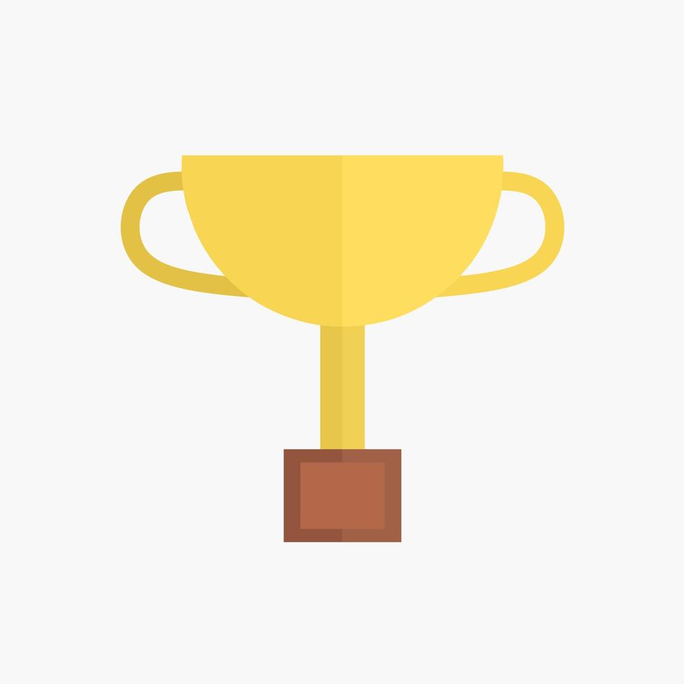 gold trophy flat icon for champion, design element for banner,poster,advertising about a competition, designed in flat style vector
