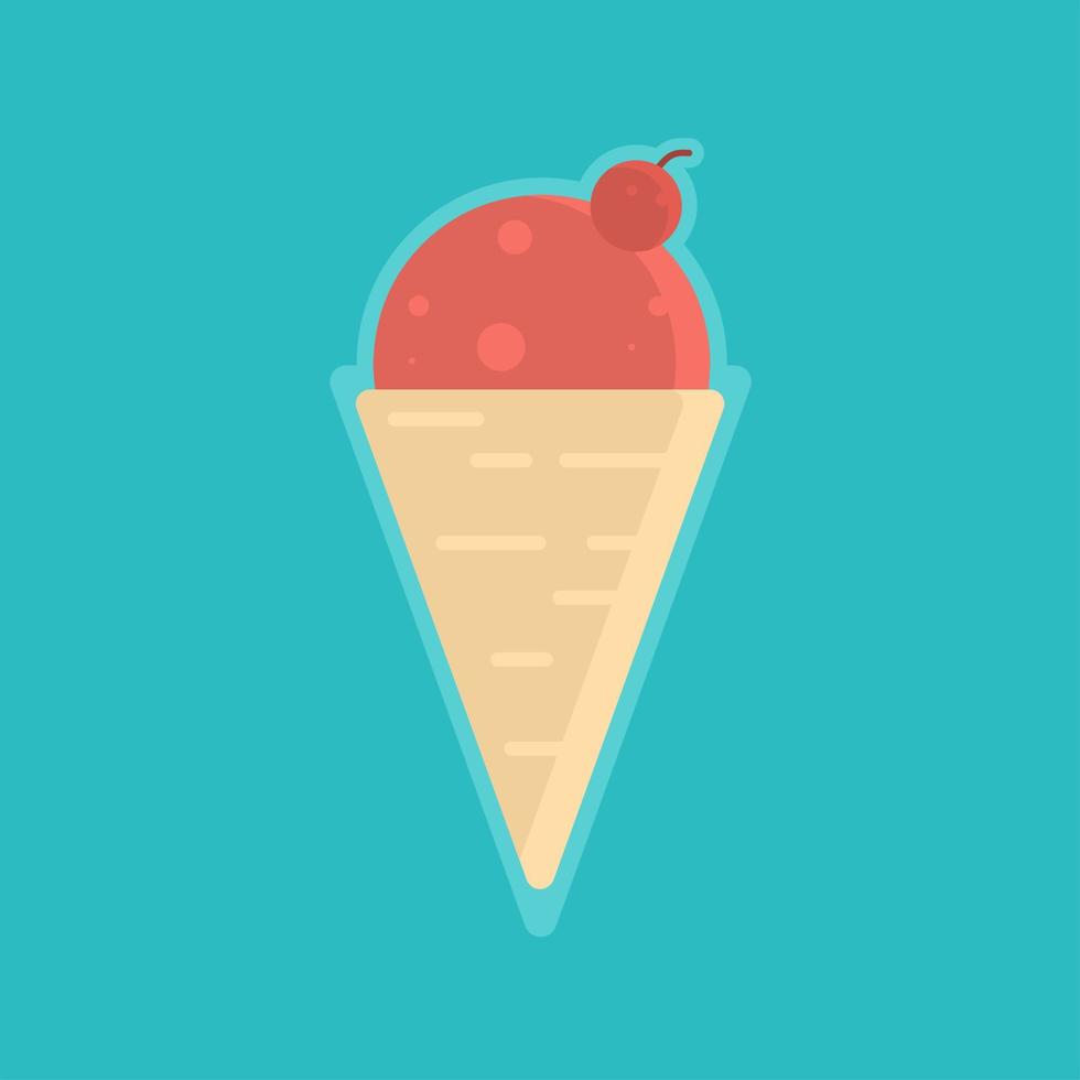 flat illustration of ice cream elements suitable for t-shirt designs, store identities, website icons, and more vector