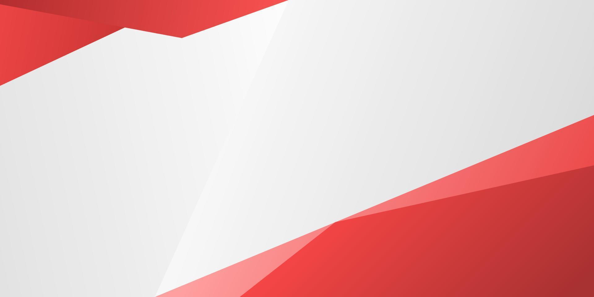 red and white banner background template with gradient design style vector