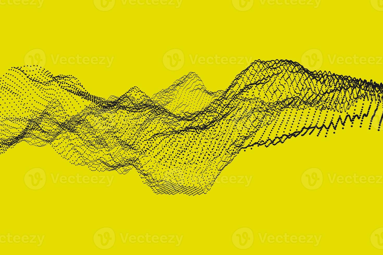 Array with dynamic emitted particle background. Abstract futuristic 3d illustration photo