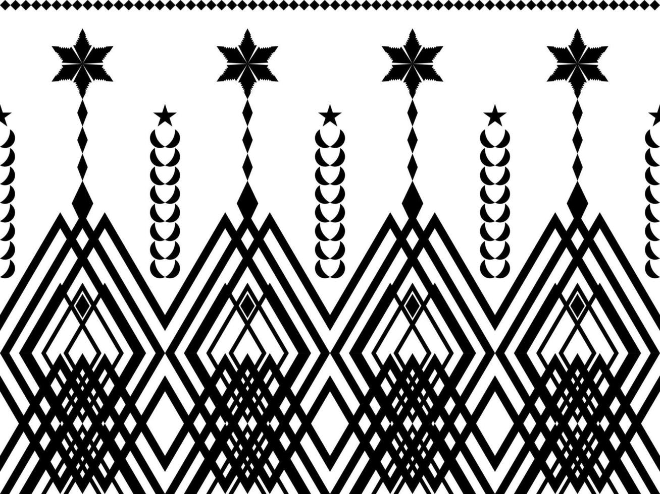 Abstract ethnic geometric pattern design for background or wallpaper.Ethnic geometric print pattern design Aztec repeating background texture in black and white. Fabric, cloth design, wrapping vector