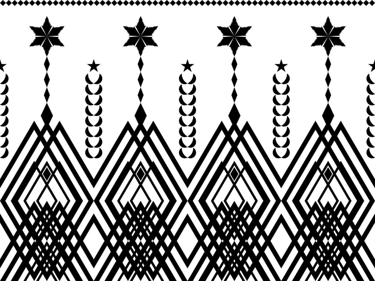 Abstract ethnic geometric pattern design for background or wallpaper.Ethnic geometric print pattern design Aztec repeating background texture in black and white. Fabric, cloth design, wrapping vector