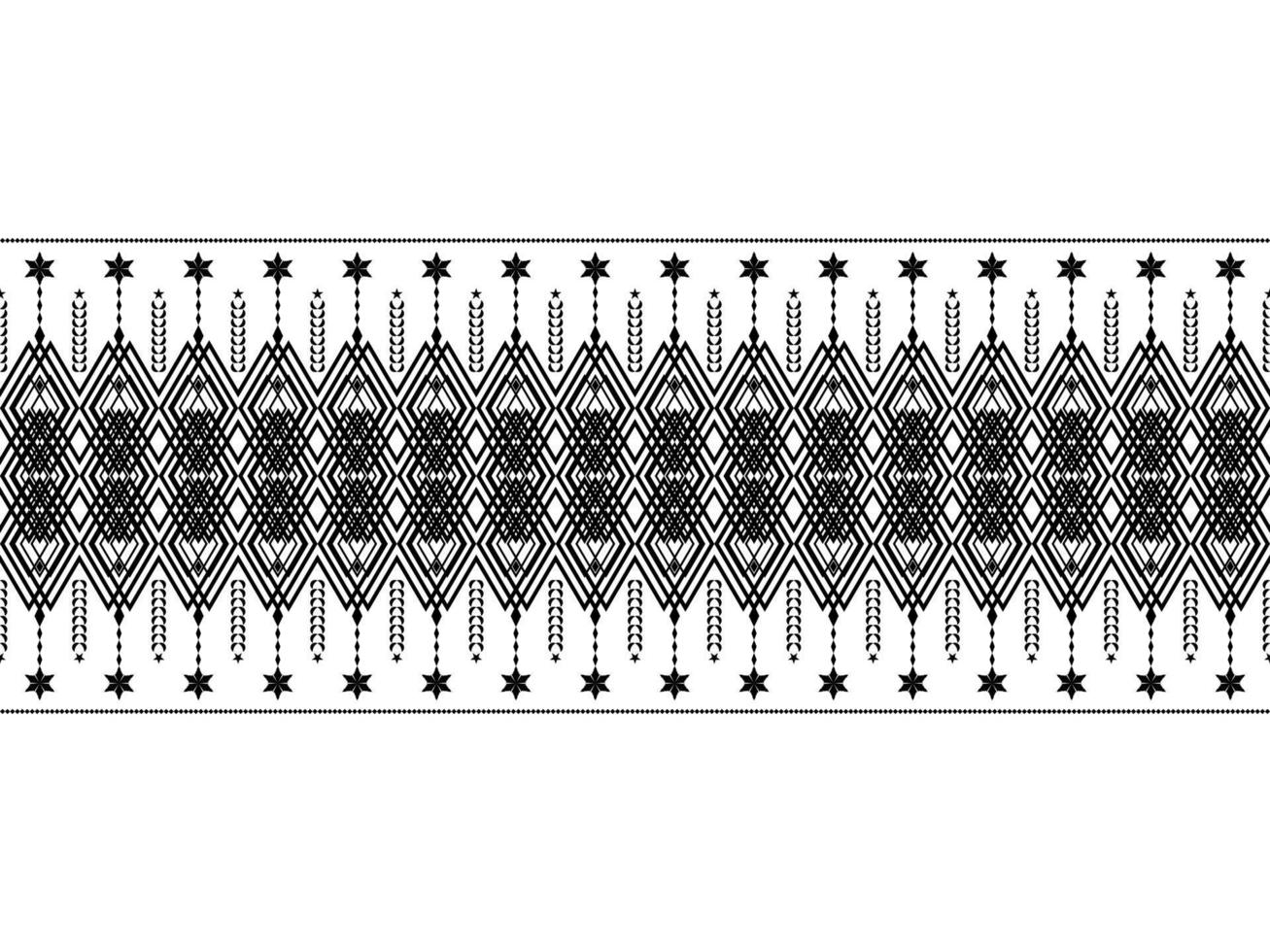 Abstract ethnic geometric pattern design for background or wallpaper.Ethnic geometric print pattern design Aztec repeating background texture in black and white. Fabric, cloth design, wrapping vector