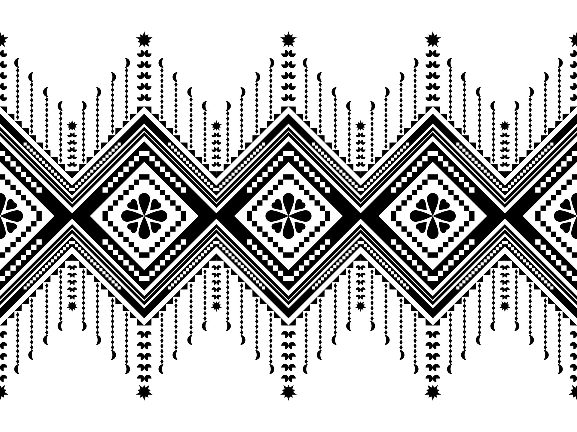 Abstract ethnic geometric pattern design for background or wallpaper.Ethnic  geometric print pattern design Aztec repeating background texture in black  and white. Fabric, cloth design, wrapping 8009486 Vector Art at Vecteezy