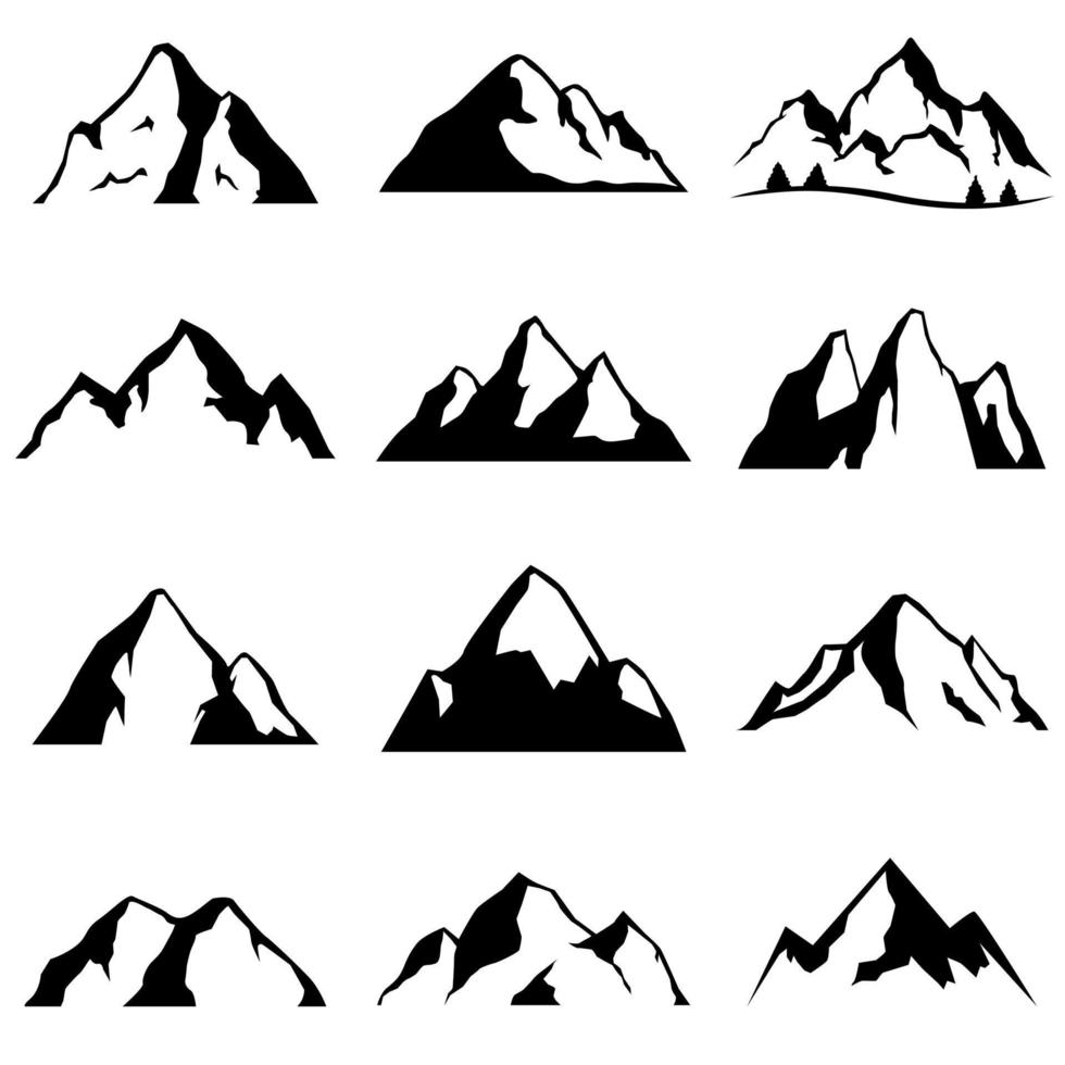 conjunto de iconos de montaña vector