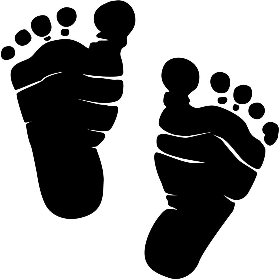 Baby Footprints Silhouette vector