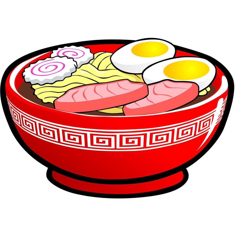 emoticón de tazón de ramen vector