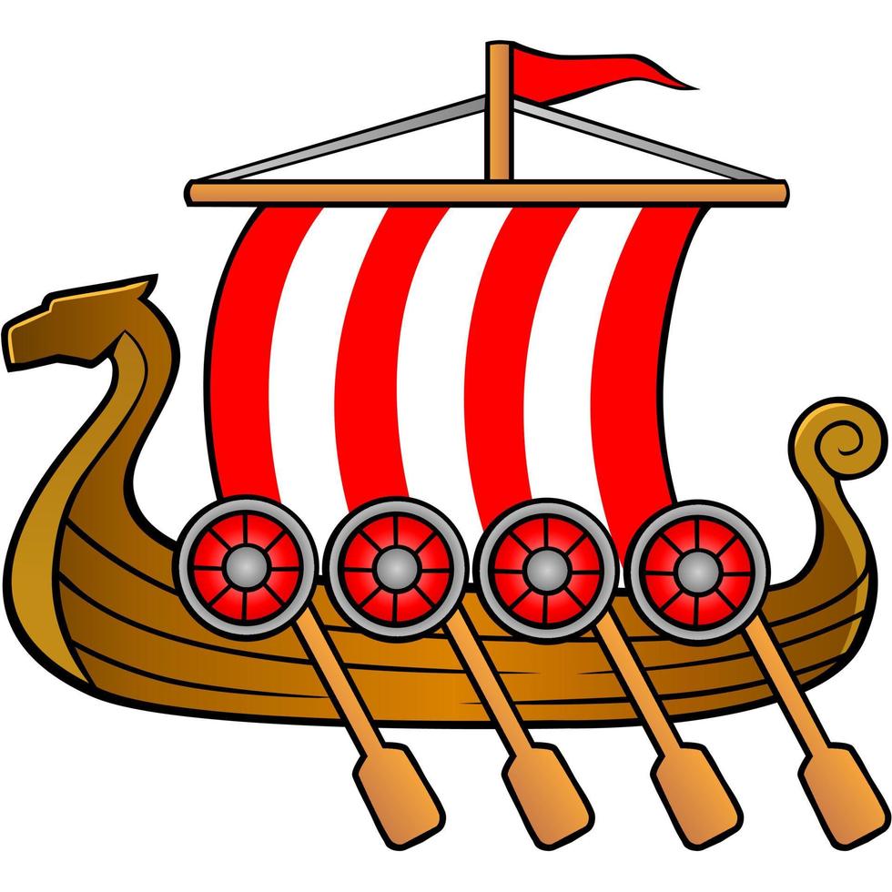 Viking Ship Emote vector