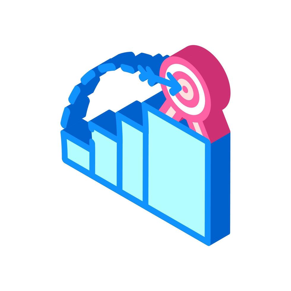 target aim shoot isometric icon vector illustration