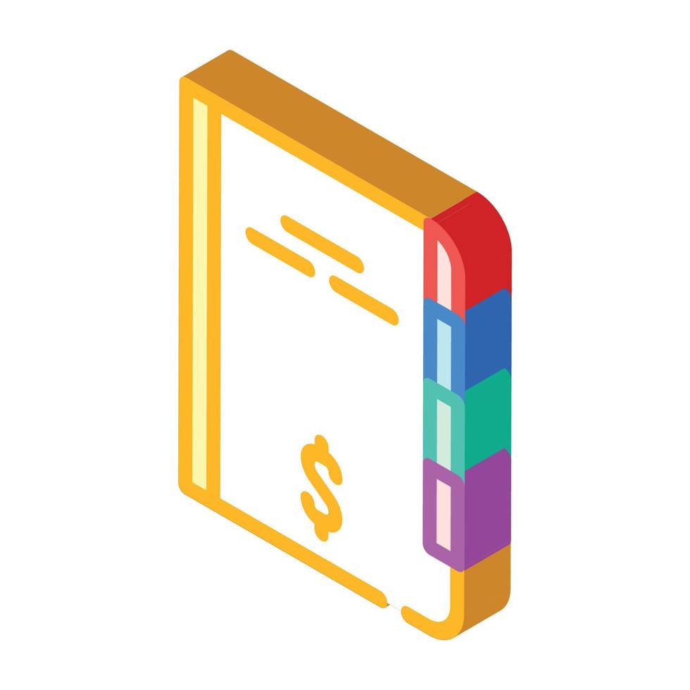 financial report isometric icon vector isolated illustration